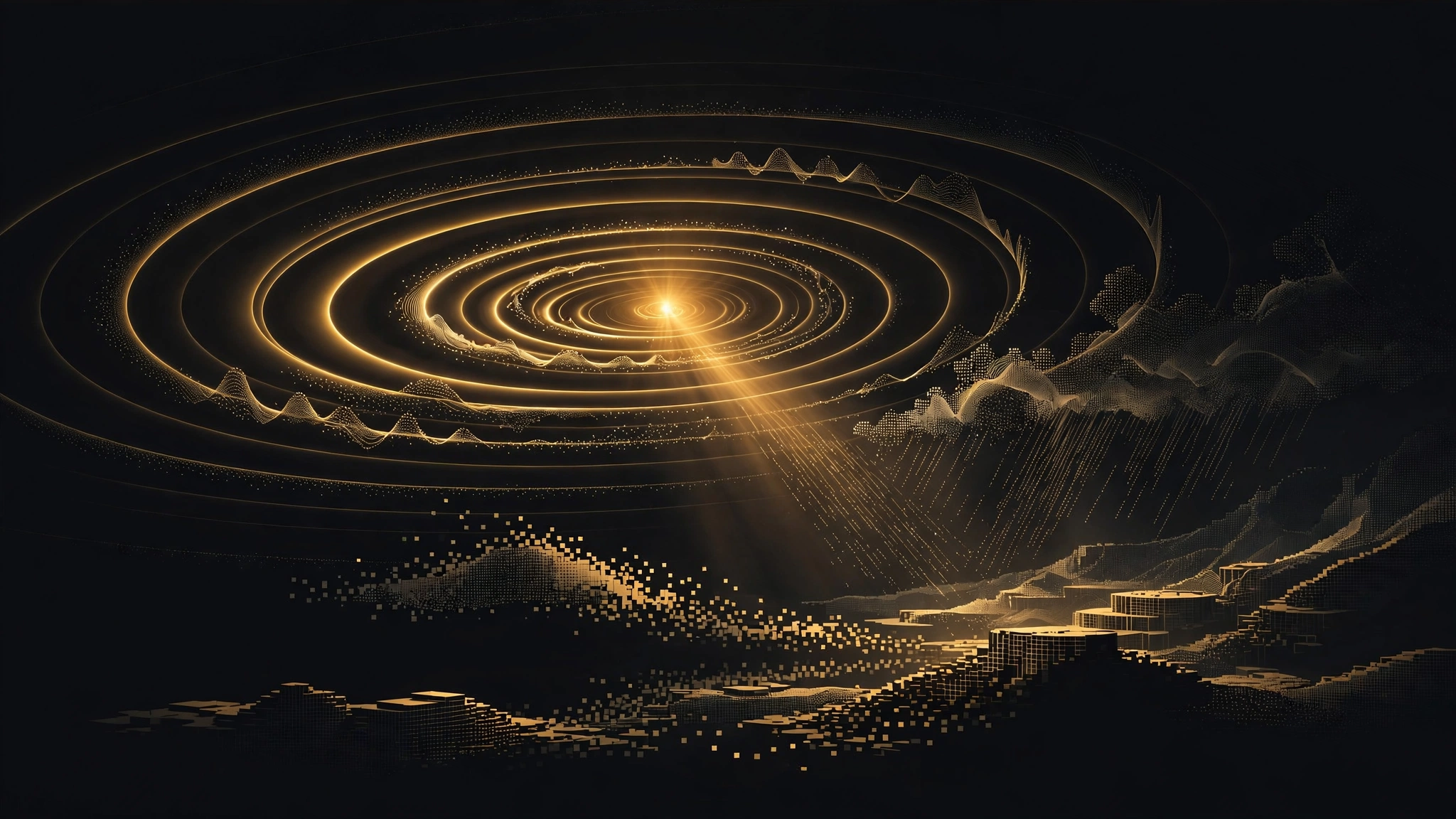 Editorial illustration for Genie 4 Adds Sound and Speech to Google's Worlds. DeepMind Published No Specs.