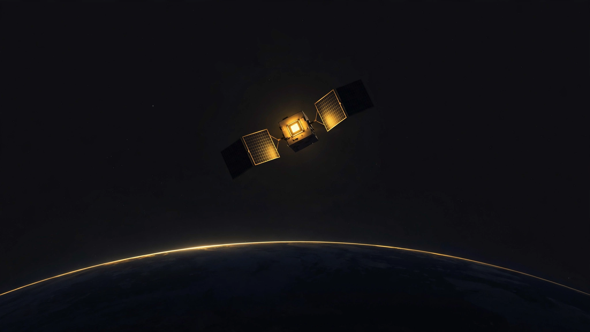 Editorial illustration for Google Put Four TPUs in Orbit. It's a Durability Test, Not a Data Center.