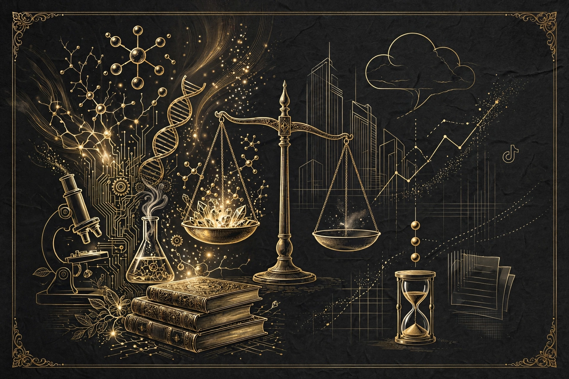 Editorial illustration for TikTok's CEO Promised an AI Science Breakthrough in Three Years. The Prediction Costs Nothing.