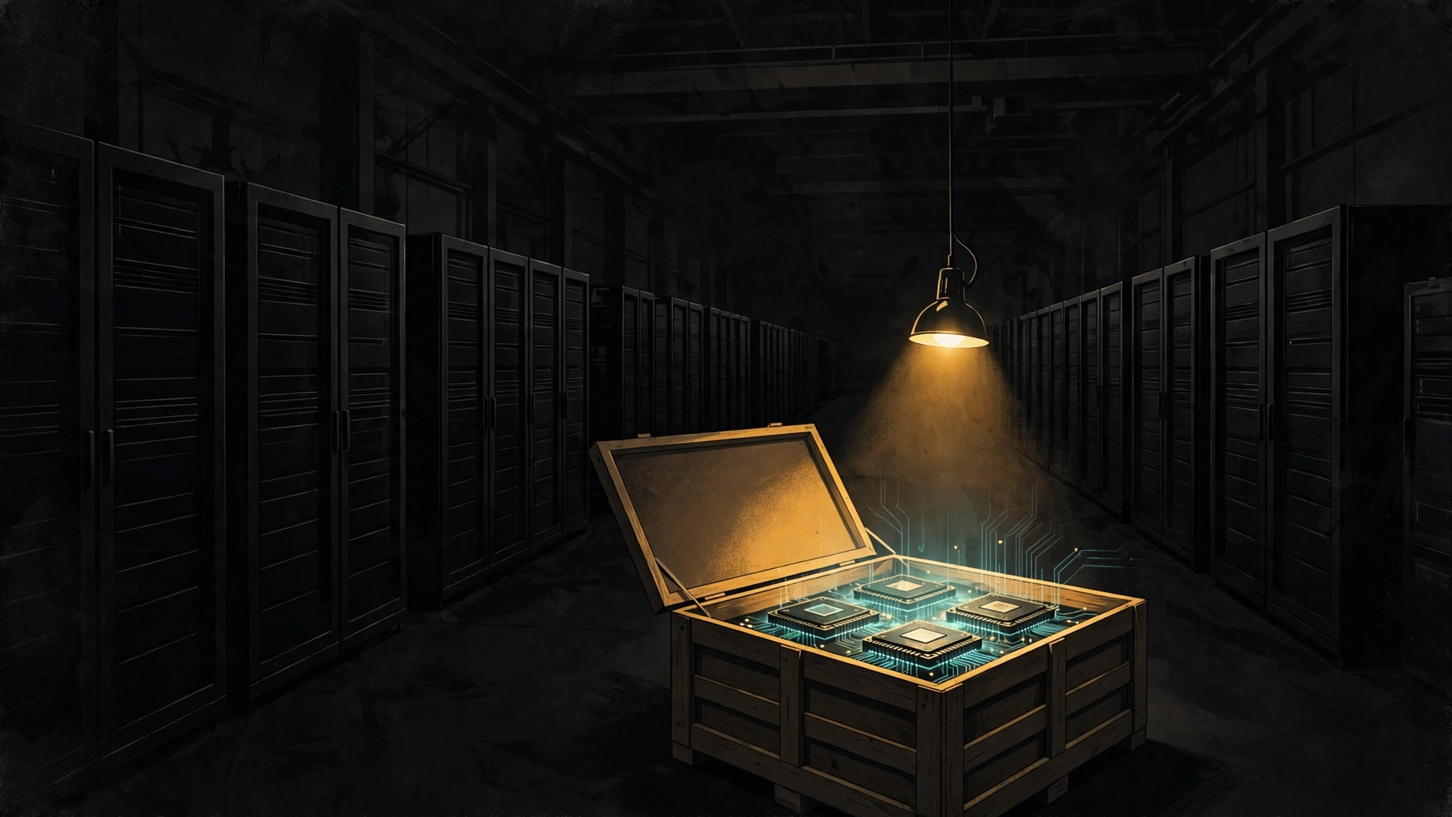 Editorial illustration for Malaysia Seized $12.1M in AI Servers. The Chips and Route Remain Unnamed.