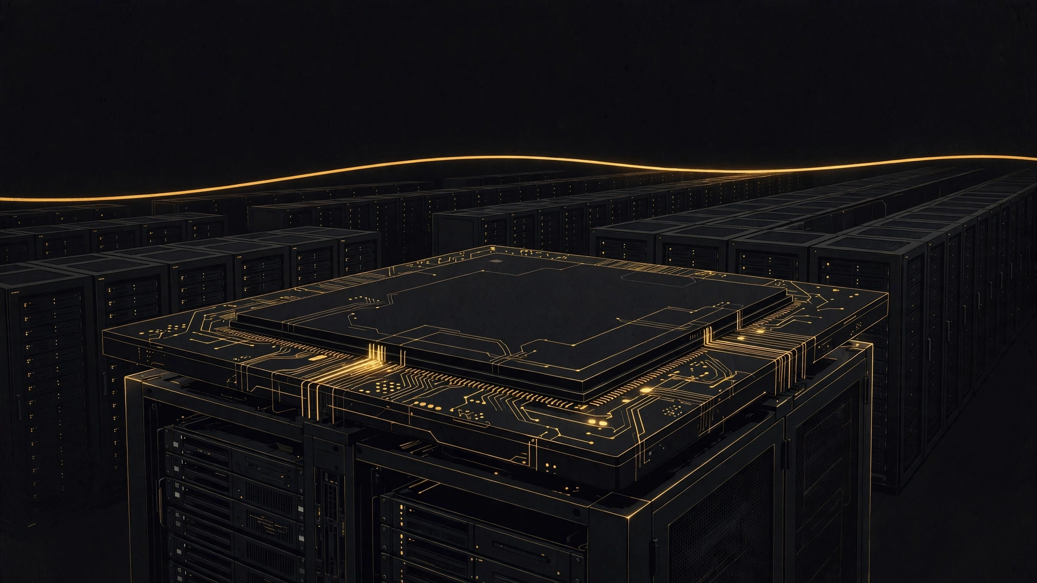 Editorial illustration for Microsoft's Maia 300 Promises 40% More Output Per Watt. It Won't Name the Rival.