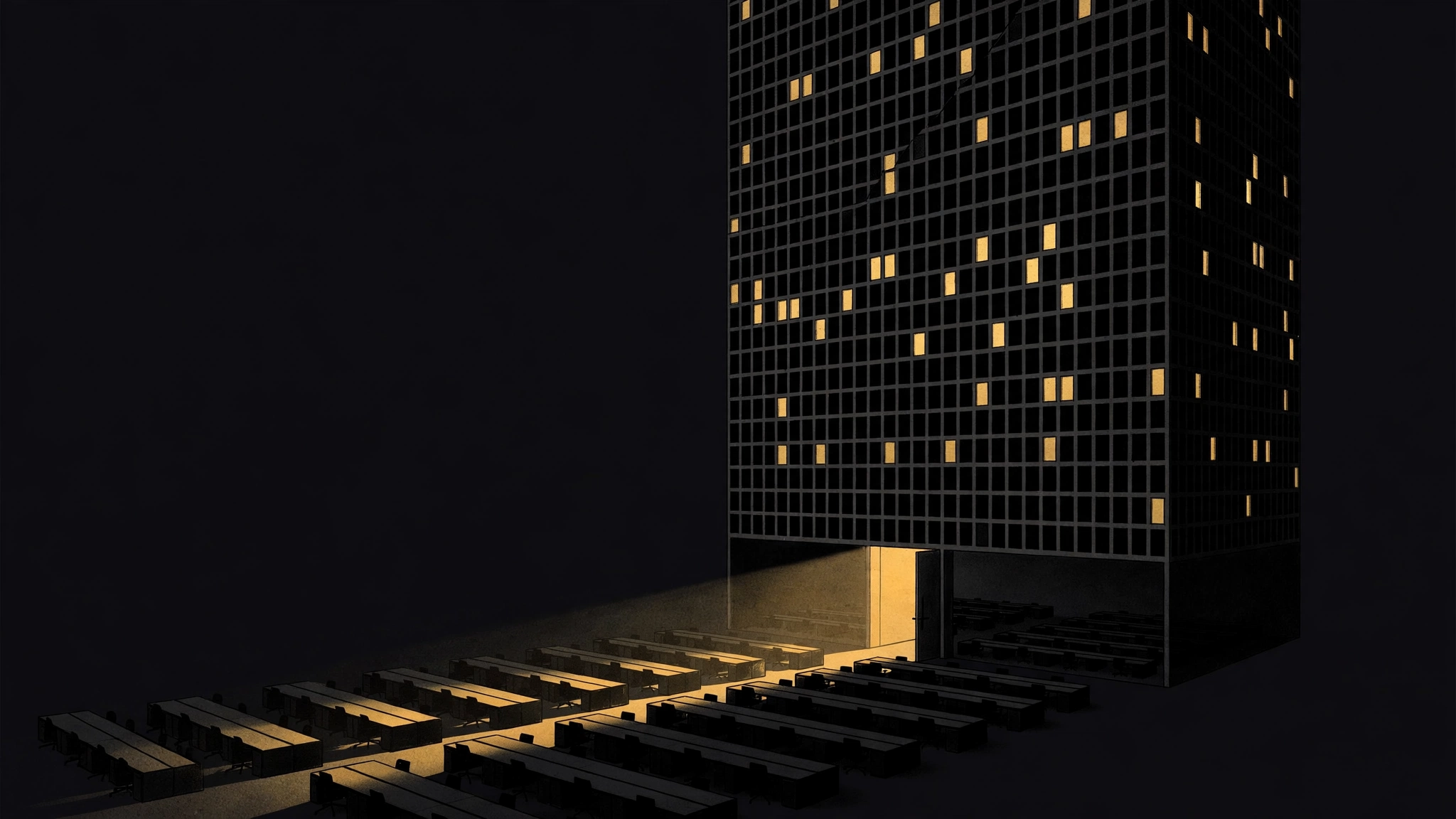 Editorial illustration for Microsoft Offered 60,000 Workers an Exit. Eligible Is Not Leaving.