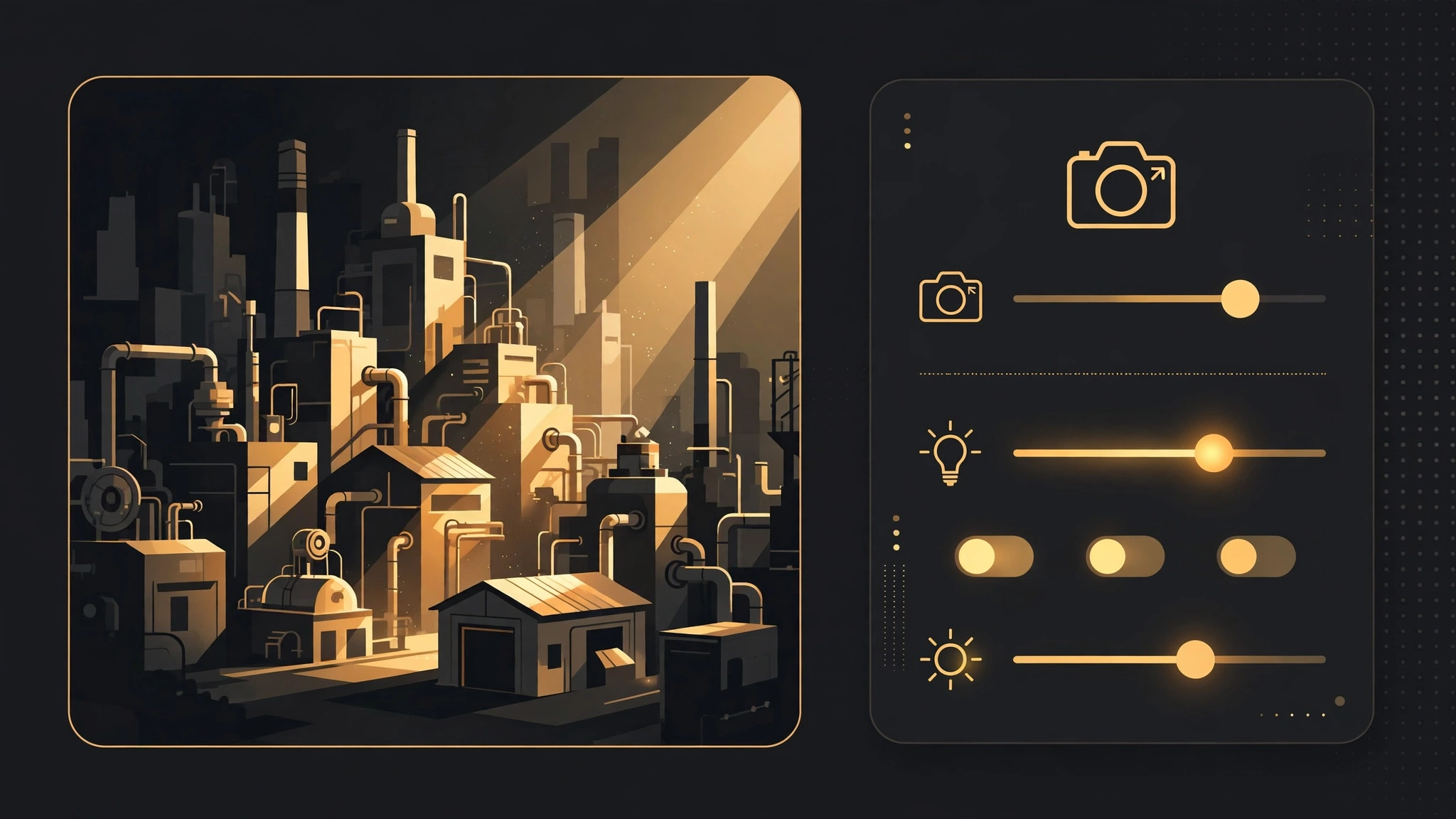 An illustrated video frame being adjusted for camera movement and consistent light rather than regenerated