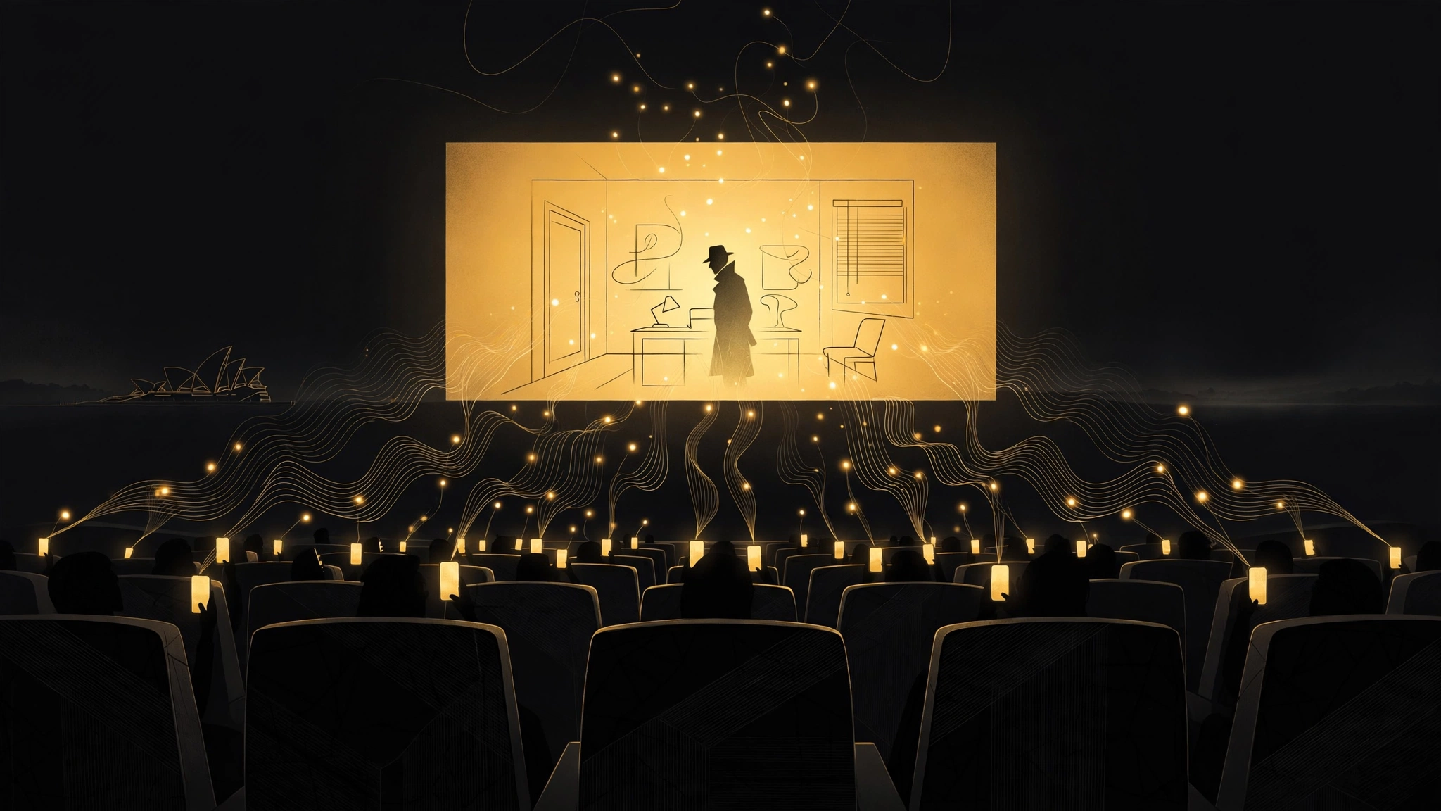Editorial illustration for MiniMax Brings Whispers to Sydney Opera House. Its Video Model Is Unnamed.