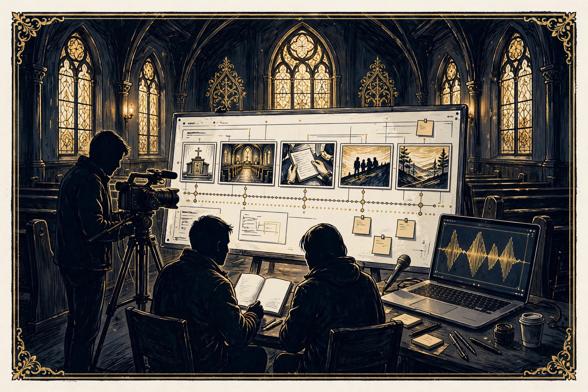 Editorial illustration for The AI Video Studio That Found a Credible Wedge in Churches