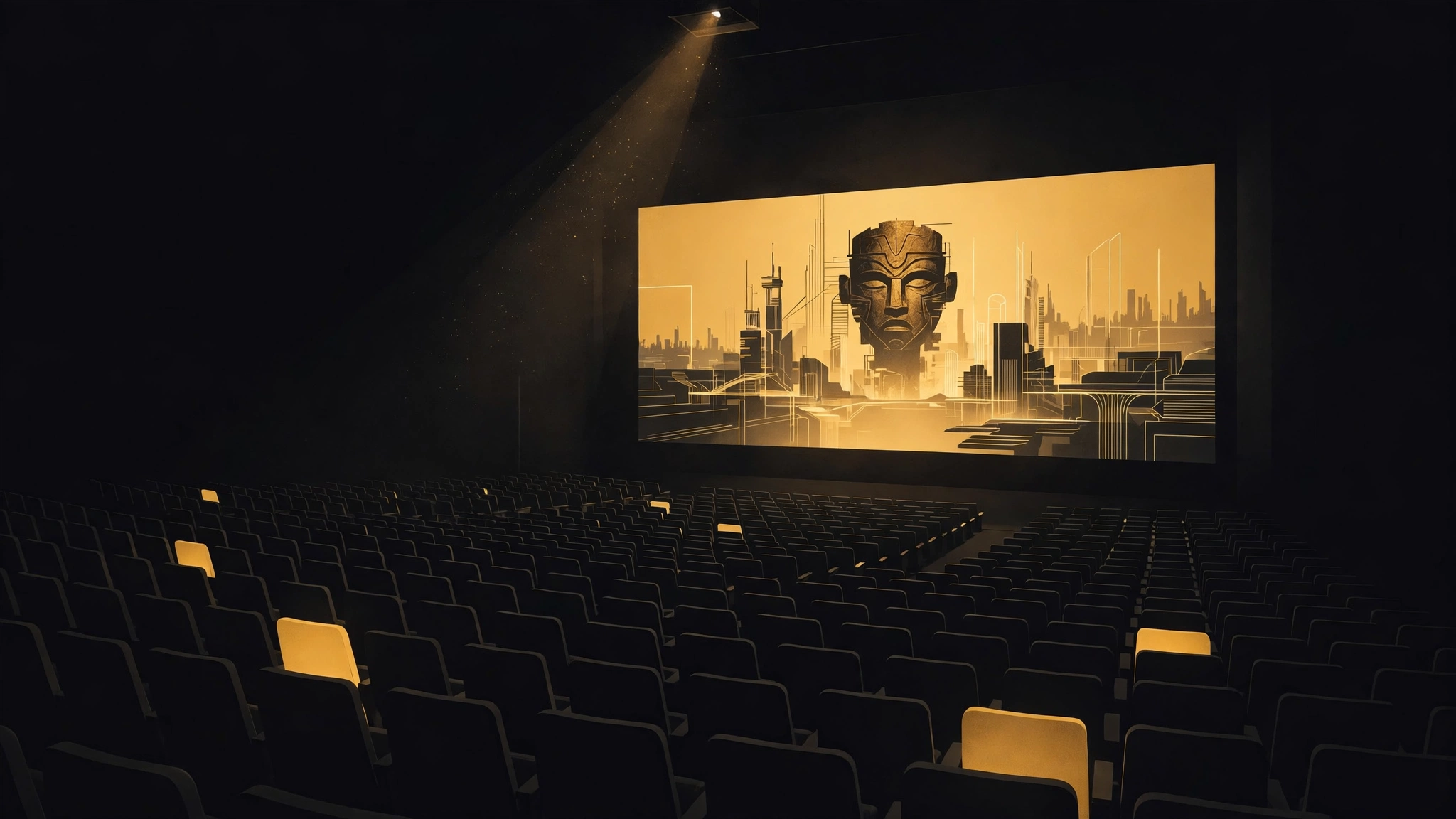 Editorial illustration for China's First Licensed AI Theatrical Feature Opened to 0.9% Seat Occupancy
