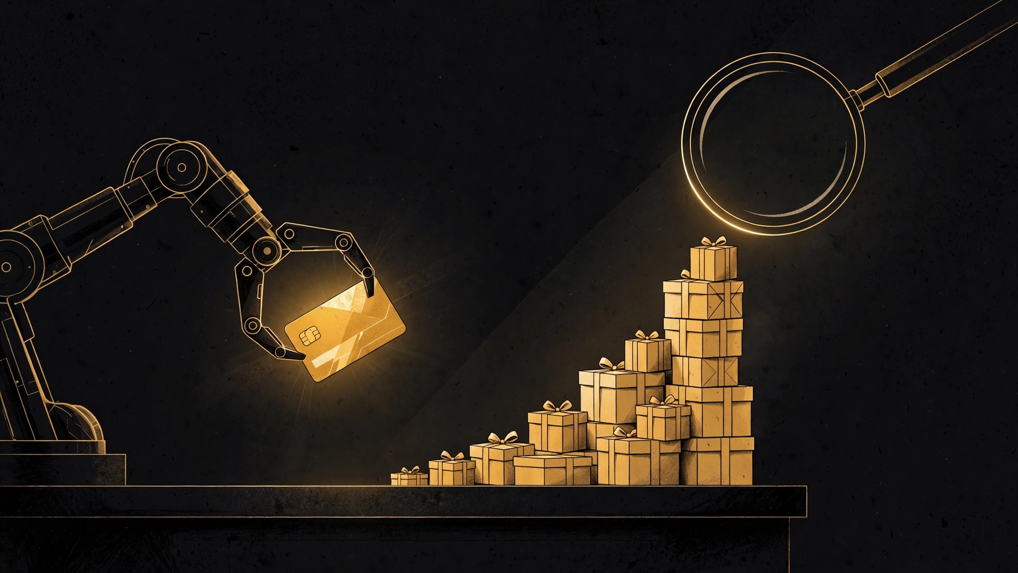 Editorial illustration for Stripe Says Agent Purchases Rose 38x. It Hasn't Disclosed the Count.