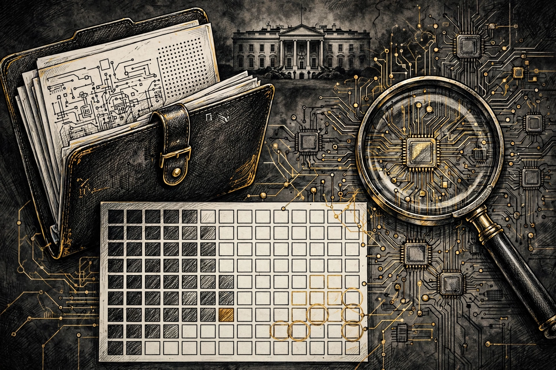 Editorial illustration for Trump's New AI Czar Is His Spy Chief. The Job Is a 120-Day Report.