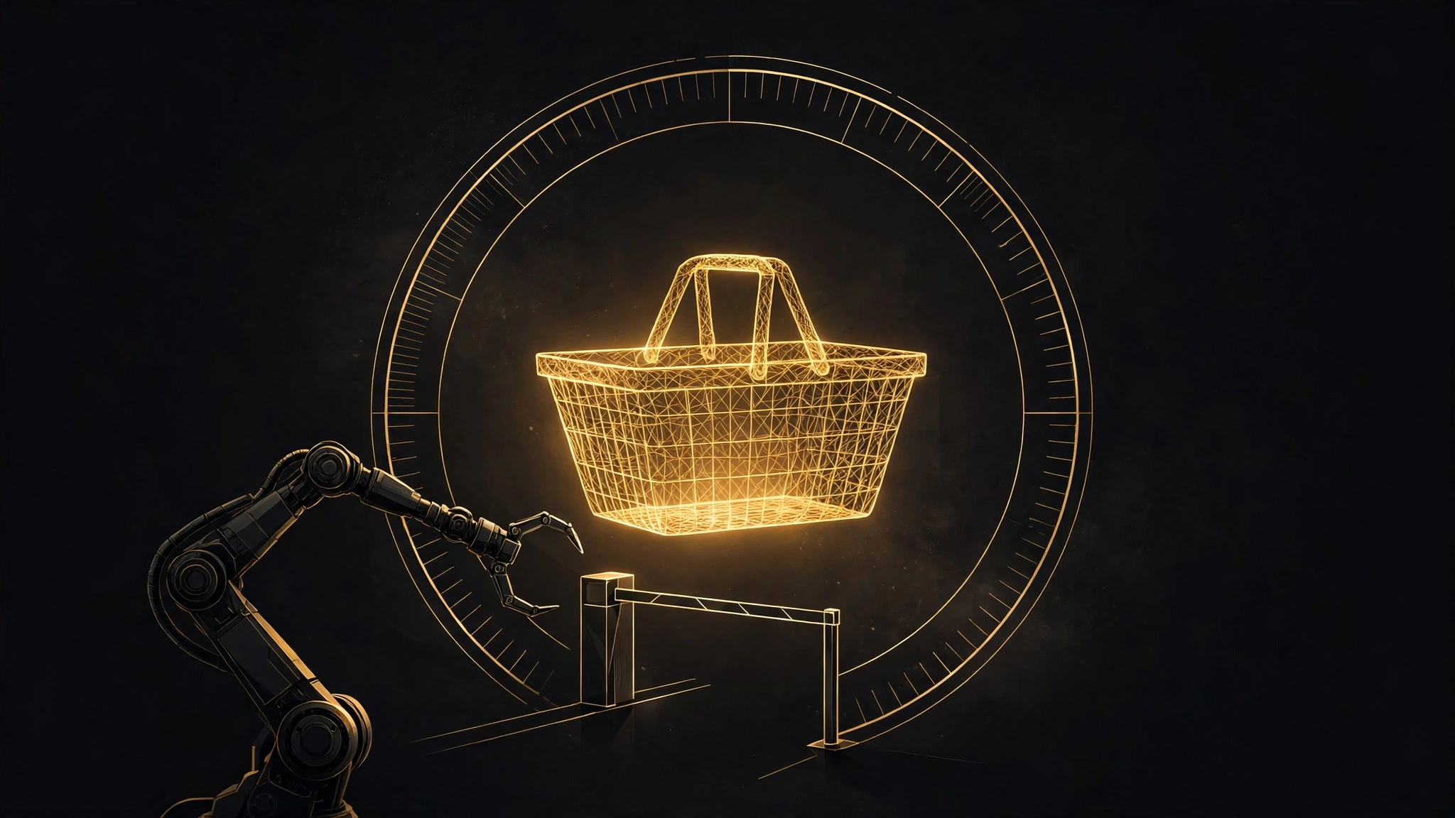 Editorial illustration for Walmart Will Let Your AI Agent Shop. Approval Is the Default.